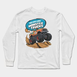 Enthusiastic Kid and Monster Truck Long Sleeve T-Shirt